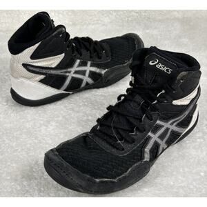 Asics Matflex 6 Boys Size 3 Black Athletic Wrestling Shoes Sneakers 1084A007